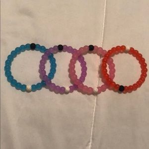 Set of Pink, Red, Purple, and blue lokai bracelets